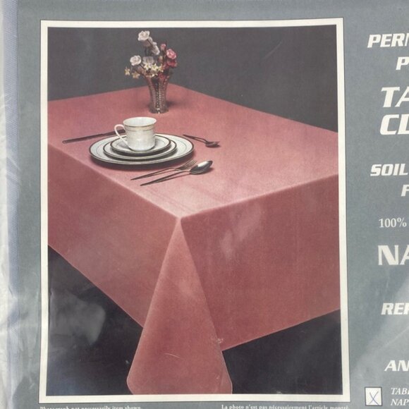 NEW Fabric Tablecloth Blue Gray 60 x 84 - Picture 2 of 10